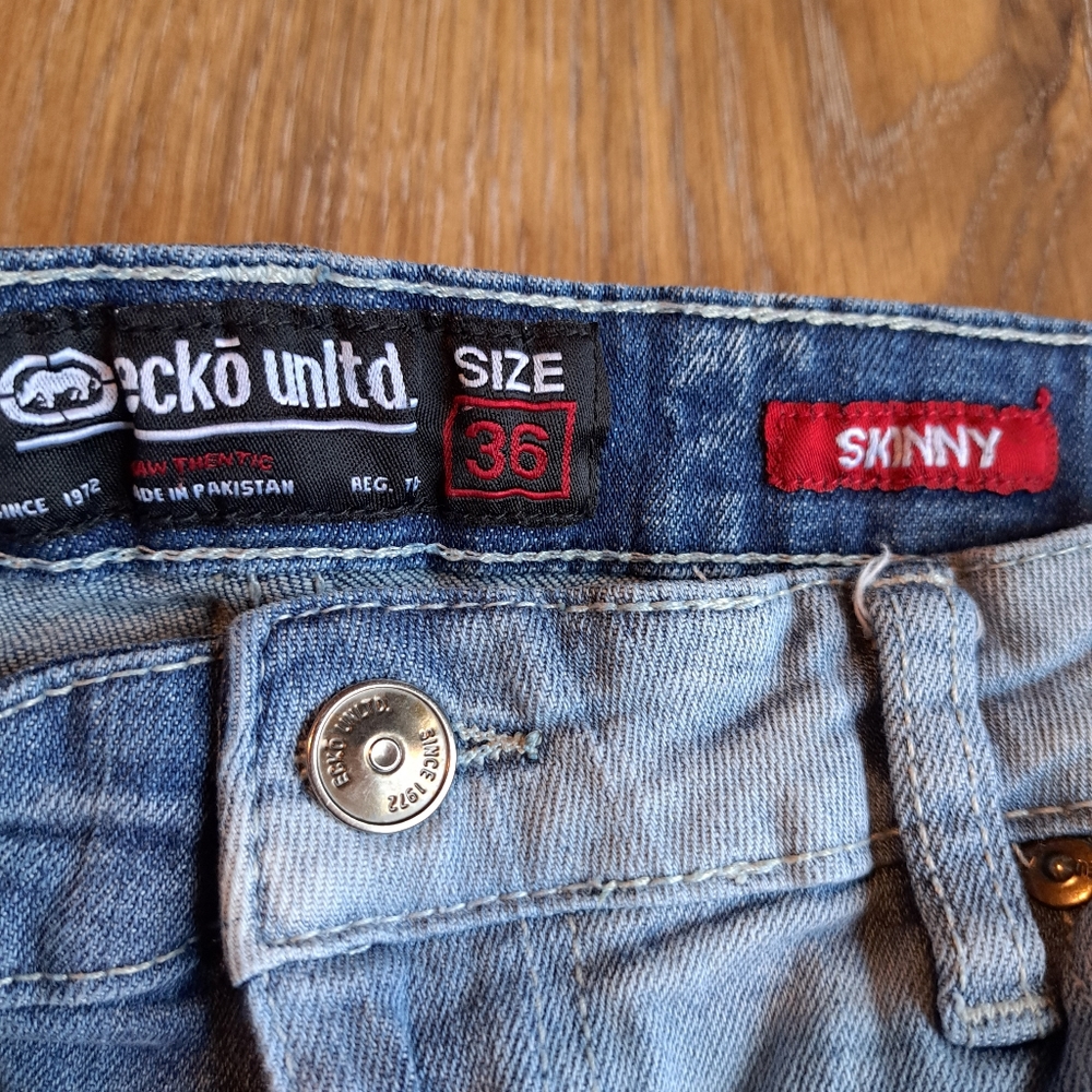36 Waist Ecko Unlimited Skinny Jeans - Picture 6 of 6